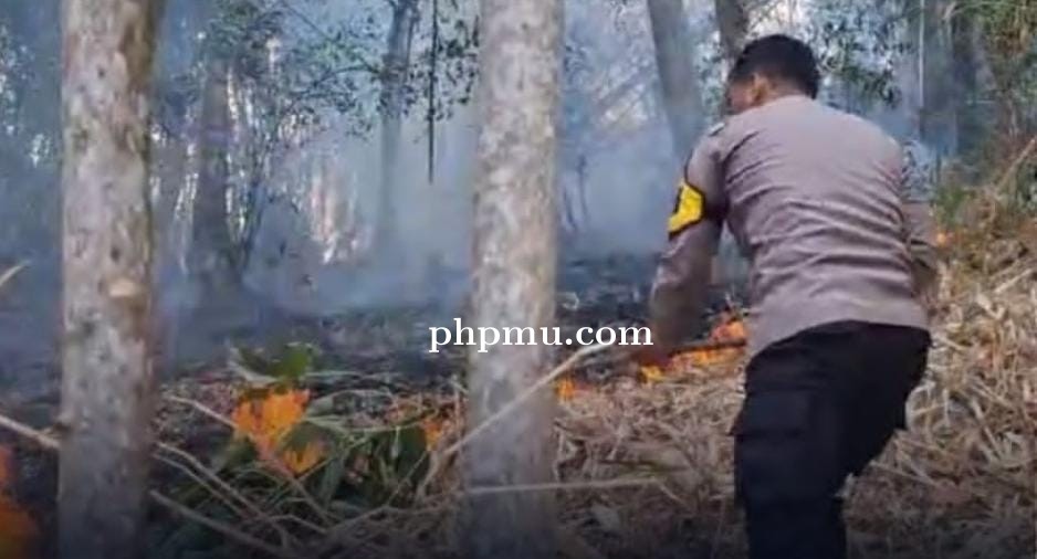 Medan Curam Tak Ciutkan Nyali: Polda Gorontalo dan Tim Gabungan Berjibaku Padamkan Karhutla di Desa 